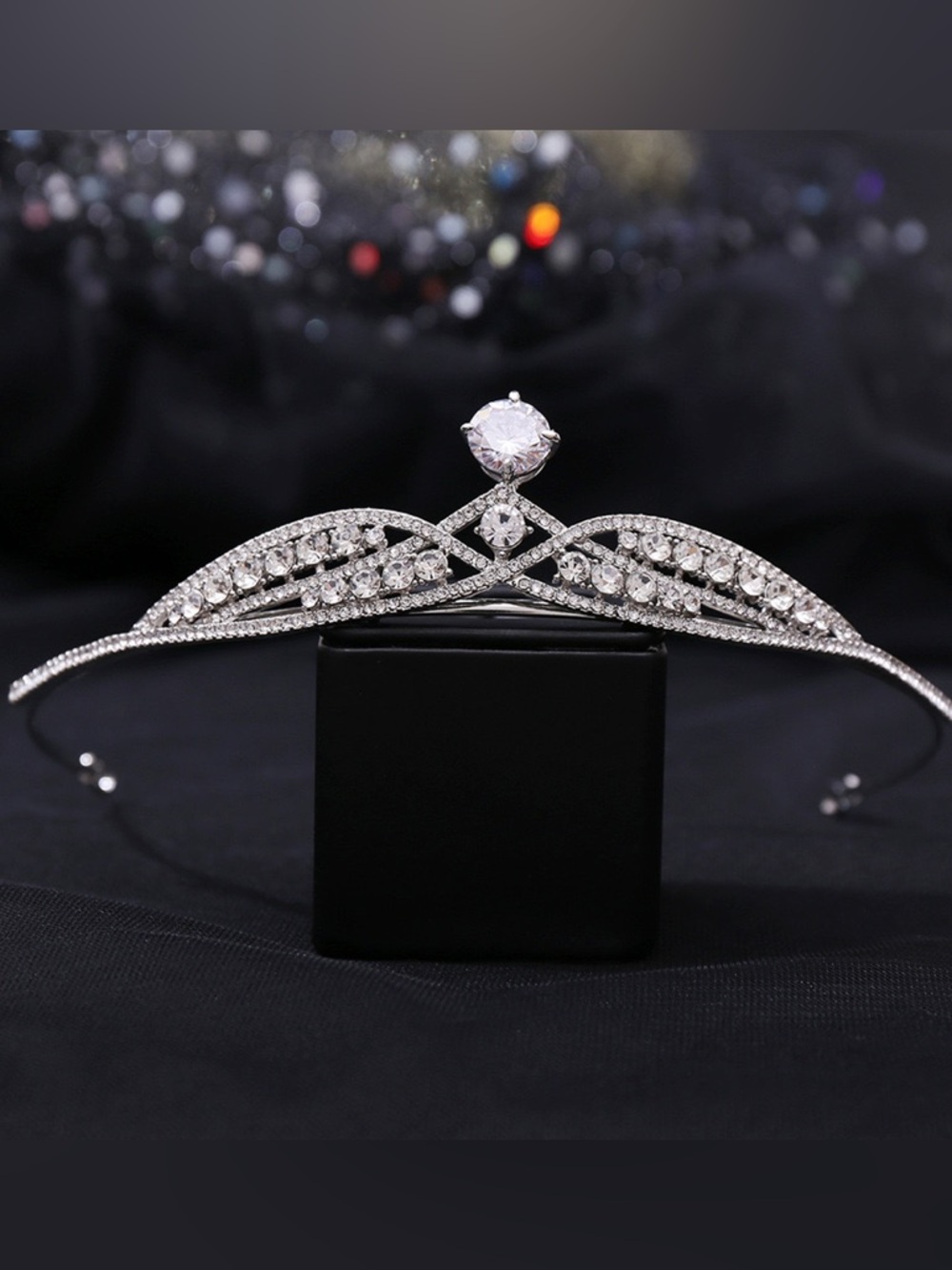 Vintage Silver Crystal Rhinestone Tiara Headband